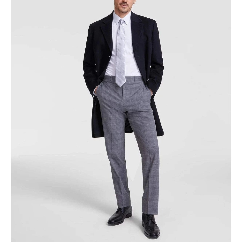 Michael Kors Mens Classic-Fit Wool Cashmere Overcoat Coat 40R Black